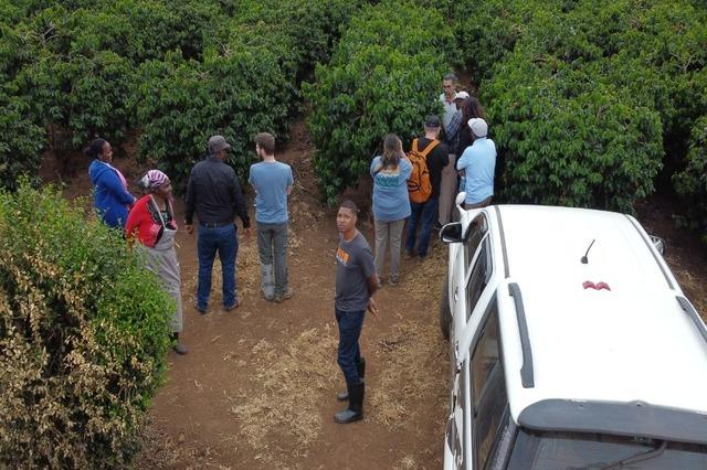 Coffee farmers and investors during Solai Coffee Farm visits 