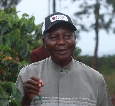 An image of Mr. Stephen Kuria in his coffee farm Liwani Coffee Estate Nakuru, Kenya