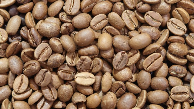 Light roast coffee beans with a light brown color, highlighting fruity and floral notes.