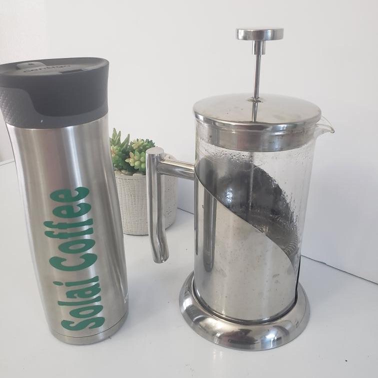 An Image showing French press coffee machine from solai coffee