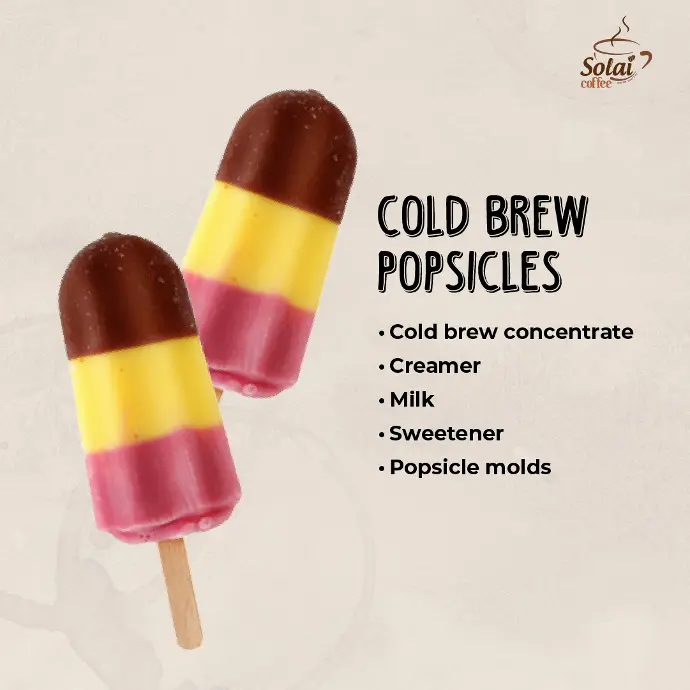 Cold Brew Popsicles These icy cold-brew popsicles are frozen and made from cold brew concentrate, creamer, and sweetener.