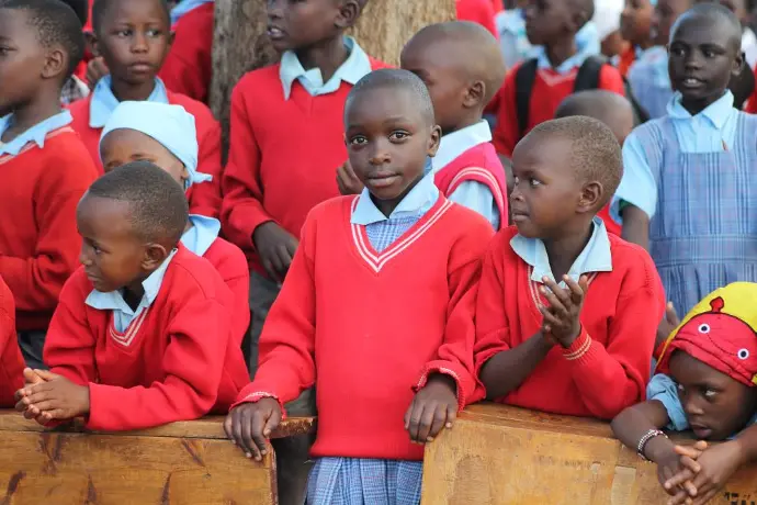 Students posing for a photo during the visit