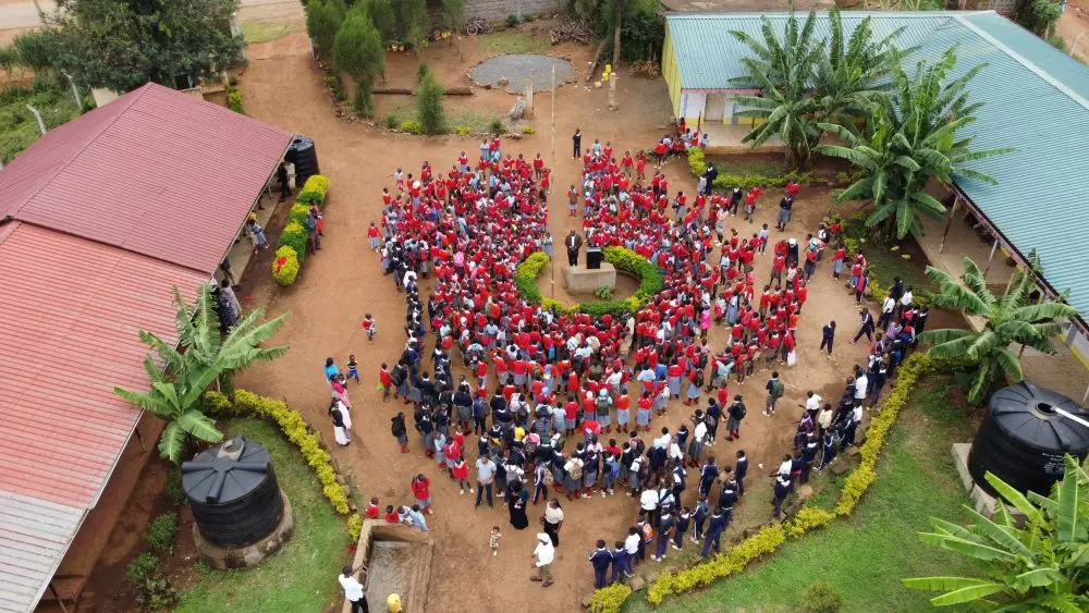 Drone photo school population