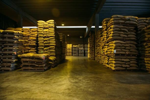 Green bean coffee stored in ware houses in Sisal bags Green bean coffee stored in ware house in Sisal bags ready to be exported worldwide.