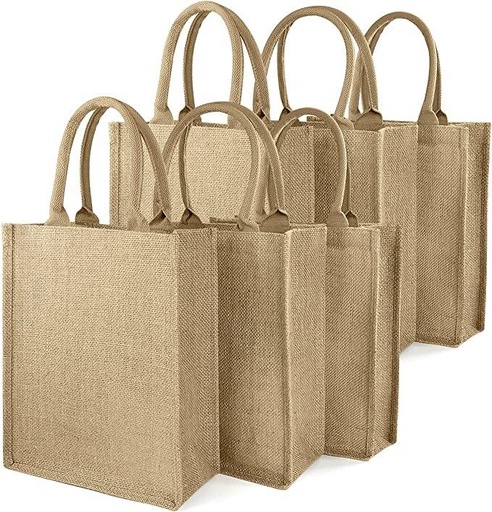 [SL-JUT]  Natural Fabric Gunny Linen Jute Tote Bag